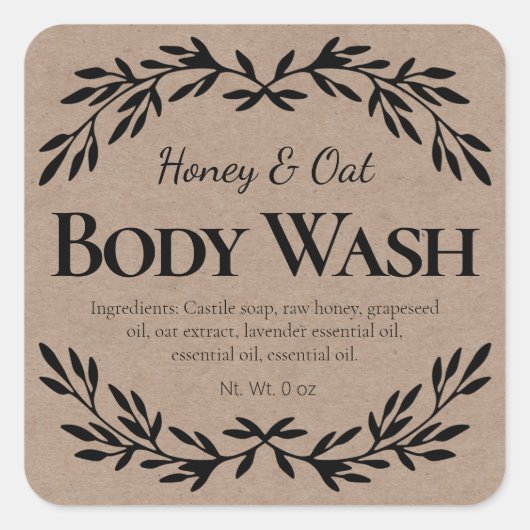 Étiquettes de lave-corps Kraft (Devant)