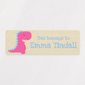 Étiquettes de l'école de filles Dinosaur (Design 1)