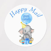 Étiquettes de l'éléphant d'anniversaire (Design 2)