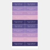 Étiquettes de l'enfant  d'Adhésif Purple Medium Wa (Feuille)