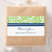 Étiquettes de Lime Blue Mariage damassé (En situation)