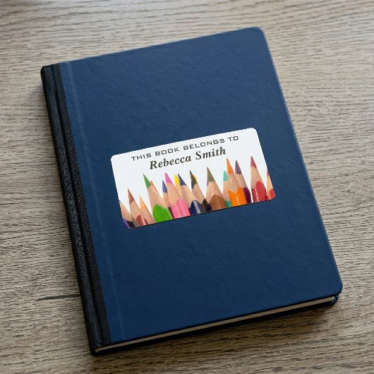 Étiquettes de livre au crayons colorés | Étiquette