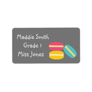 Étiquettes de livre macarons mignons noms mignons