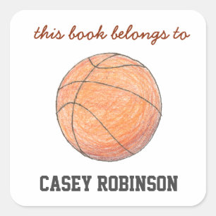 Étiquettes de livre personnalisées de basketball p