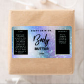 Étiquettes de luxe Bokeh Blue Body Butter (En situation)
