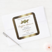 Étiquettes de luxe Parties scintillant dorée Flora (Enveloppe)