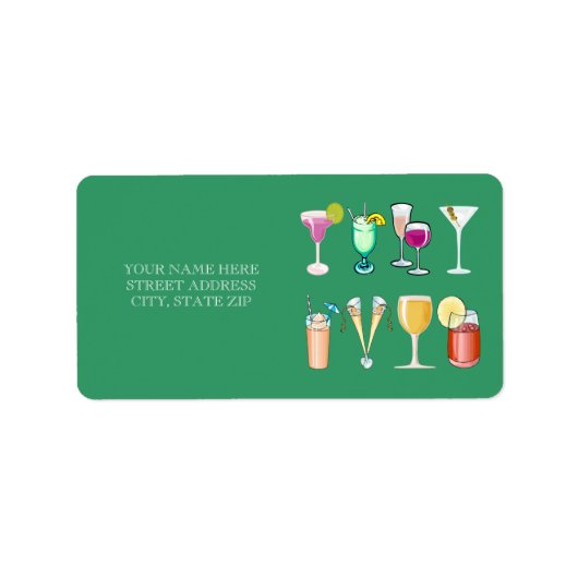 Étiquettes de mailing pour cocktails (Devant)
