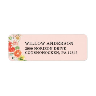Étiquettes de mailing pour une baby shower tropica