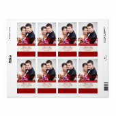 Étiquettes de mariage à la crème rouge florale (Feuille entière)