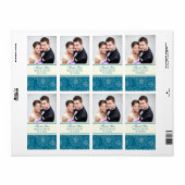 Étiquettes de mariage à la crème turquoise florale (Feuille entière)