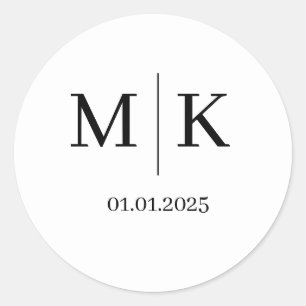 Étiquettes de mariage à monogramme Autocollants