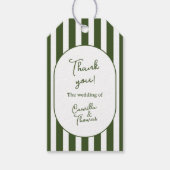 Étiquettes de mariage à rayures vertes (Devant)