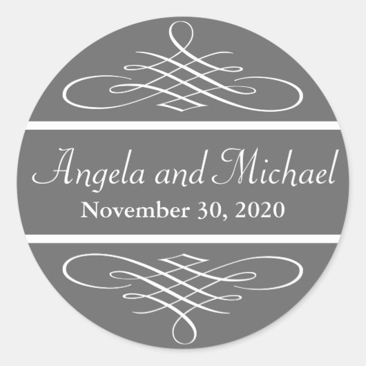 Étiquettes de mariage à saveur de diamant (Gris) (Devant)