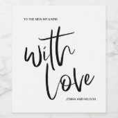 Étiquettes de mariage avec écriture noire et blanc (Étiquettes simples)