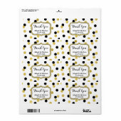 Étiquettes de mariage blanc Noir Or Confetti (Feuille entière)