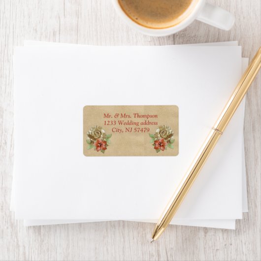 Étiquettes de mariage d'art en cuir et daim (En situation)