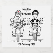 Étiquettes de Mariage de bouteille de moto sur mes (Étiquettes simples)