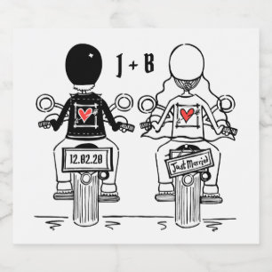 Étiquettes de Mariage de bouteille de moto sur mes