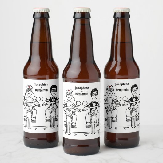 Étiquettes de Mariage de bouteille de moto sur mes (Bouteilles)