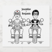 Étiquettes de Mariage de bouteille de moto sur mes (Étiquettes simples)