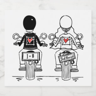 Étiquettes de Mariage de bouteille de moto sur mes