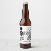 Étiquettes de Mariage de bouteille de moto sur mes (Devant)