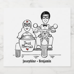 Étiquettes de Mariage de bouteille de moto sur mes