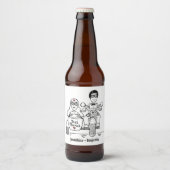 Étiquettes de Mariage de bouteille de moto sur mes (Devant)