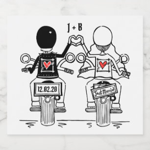 Étiquettes de Mariage de bouteille de moto sur mes