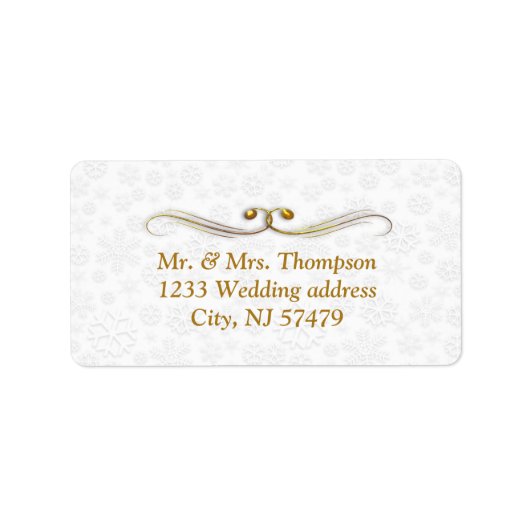 Étiquettes de mariage de Noël blanc (Devant)