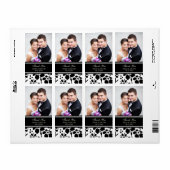 Étiquettes de mariage de photos en noir blanc (Feuille entière)