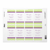 Étiquettes de mariage de Plum Lime Chevron (Feuille entière)