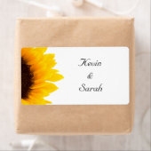 Étiquettes de mariage de tournesol (En situation)