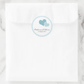 Étiquettes de mariage double coeur - Turquoise cla (Sac)