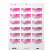 Étiquettes de mariage en aquarelle Ombre - rose (Feuille entière)