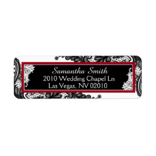 Étiquettes de mariage en dentelle noire et blanche