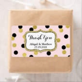 Étiquettes de mariage en or noir rose (En situation)