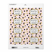 Étiquettes de mariage en or noir rose (Feuille entière)