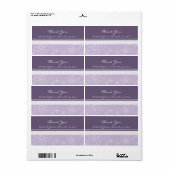 Étiquettes de mariage floral blanc violet (Feuille entière)