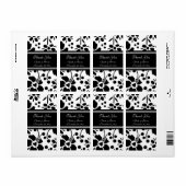 Étiquettes de mariage floral noir et blanc (Feuille entière)