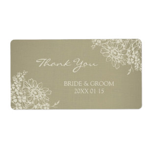 Étiquettes de mariage floral vintage