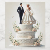 Étiquettes de mariage gâteau romantique Nourriture (Étiquettes simples)