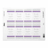 Étiquettes de mariage Grey Plum Chevron (Feuille entière)