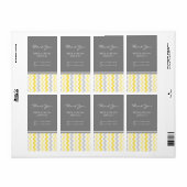 Étiquettes de mariage gris-jaune Chevron (Feuille entière)