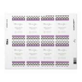 Étiquettes de mariage gris violet Chevron (Feuille entière)