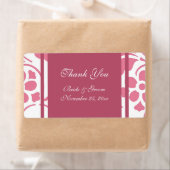 Étiquettes de mariage moderne rose et blanc (En situation)