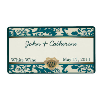 Étiquettes de mariage monogramme