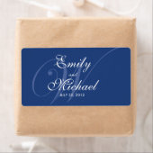 Étiquettes de mariage monogramme - Bleu profond (En situation)