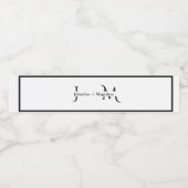Étiquettes de Mariage Monogramme Minimaliste Noir (Étiquettes simples)