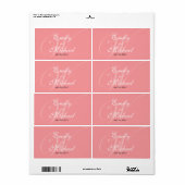 Étiquettes de mariage monogramme - Pamplemousse (Feuille entière)